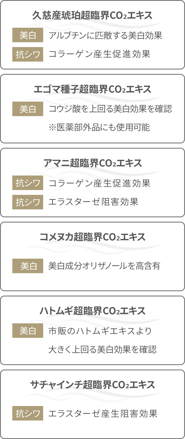 実正オリジナル原料の具体例